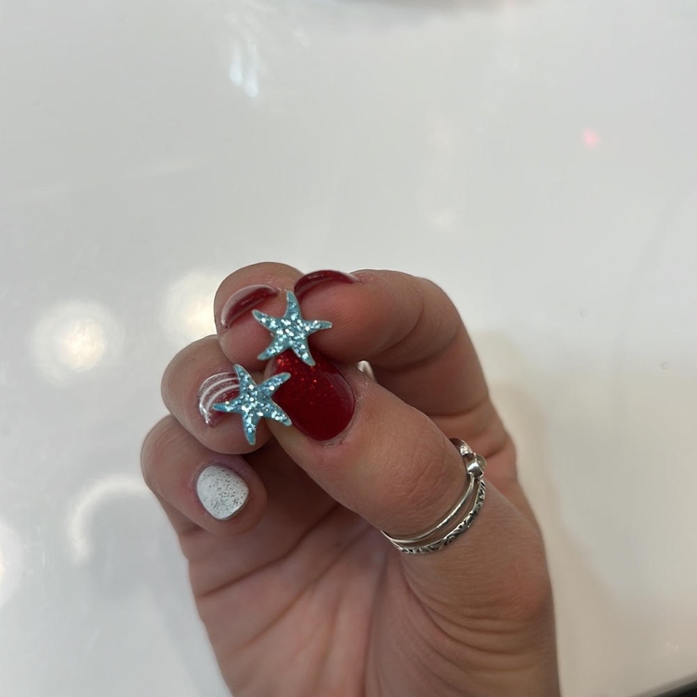 Swarovski crystal starfish stud earrings